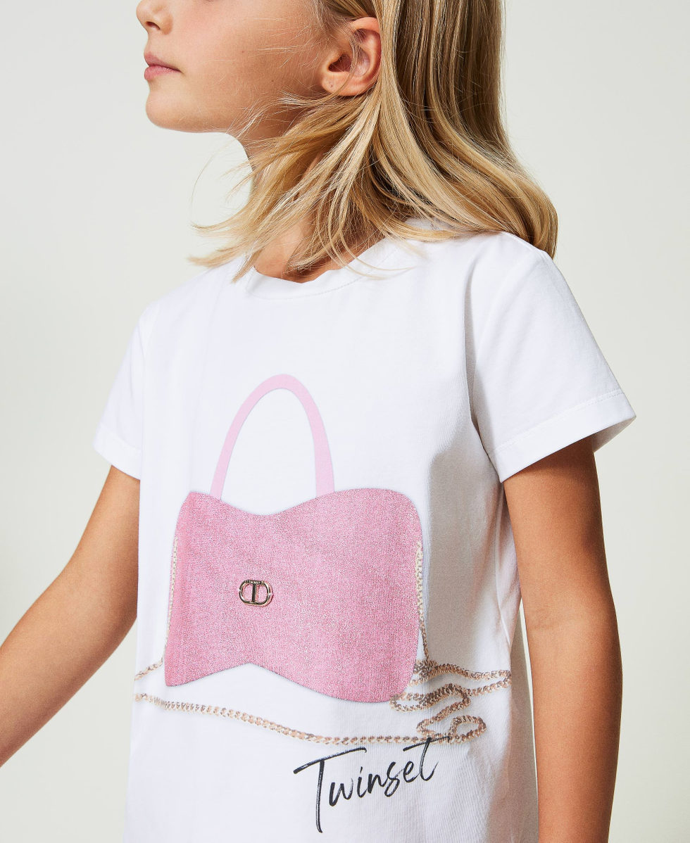 T-shirt with glitter print