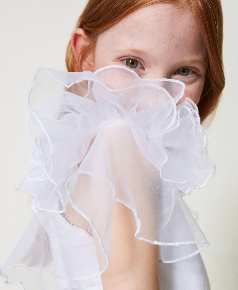 T-shirt with organza sleeves "Lucent White" Girl 241GJ2242_11271_01