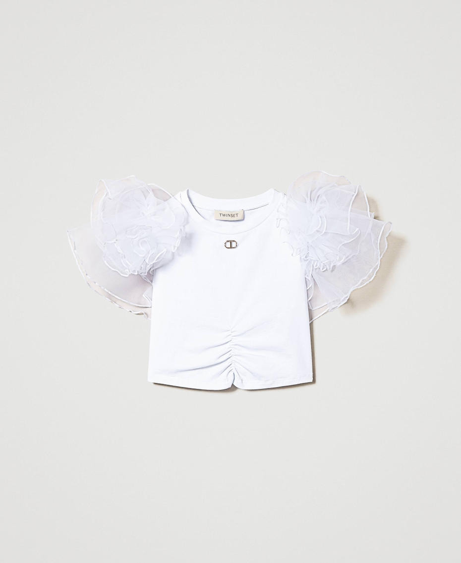 T-shirt with organza sleeves