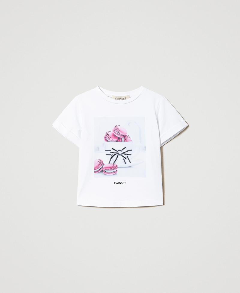 T-shirt avec imprimé et strass