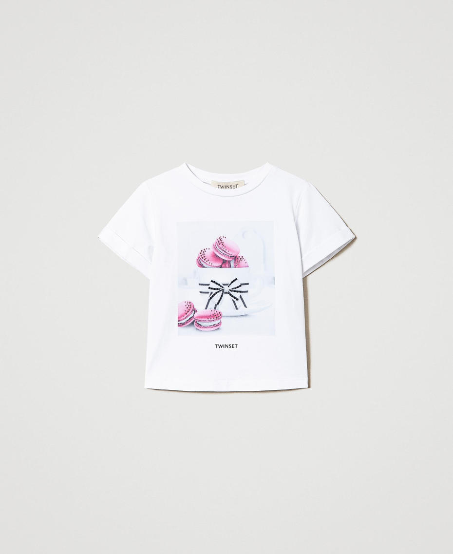 T-shirt avec imprimé et strass