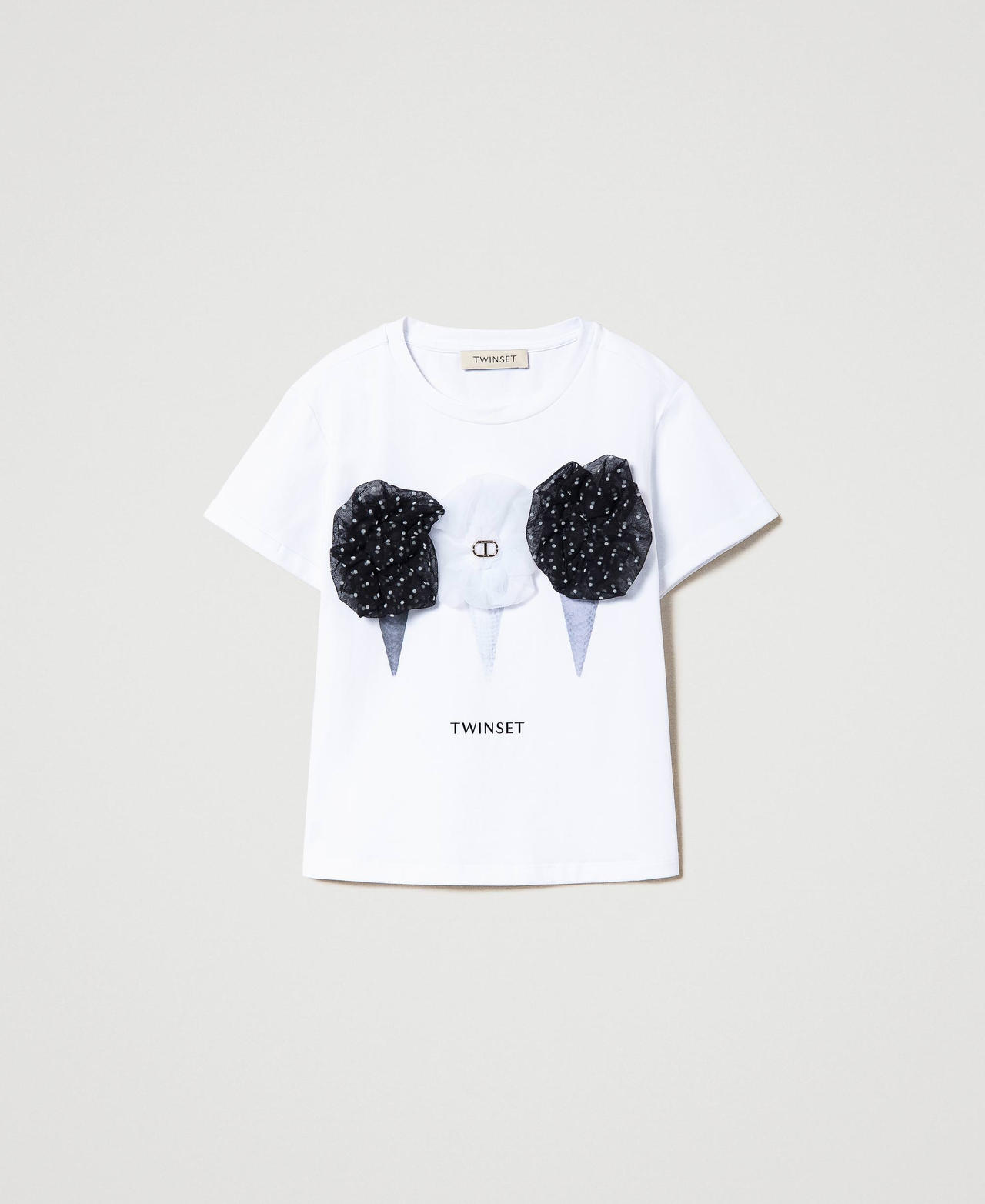 T-shirt avec imprimé et tulle