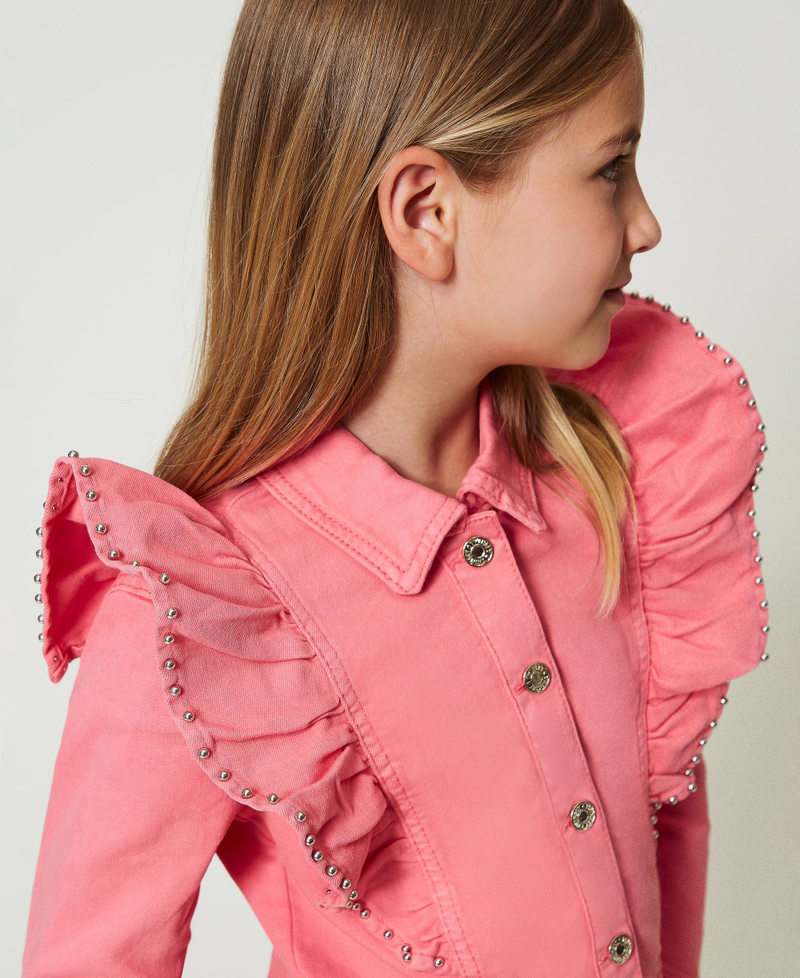 Bull jacket with ruffles "Camellia Rose” Pink Girl 241GJ2270-01