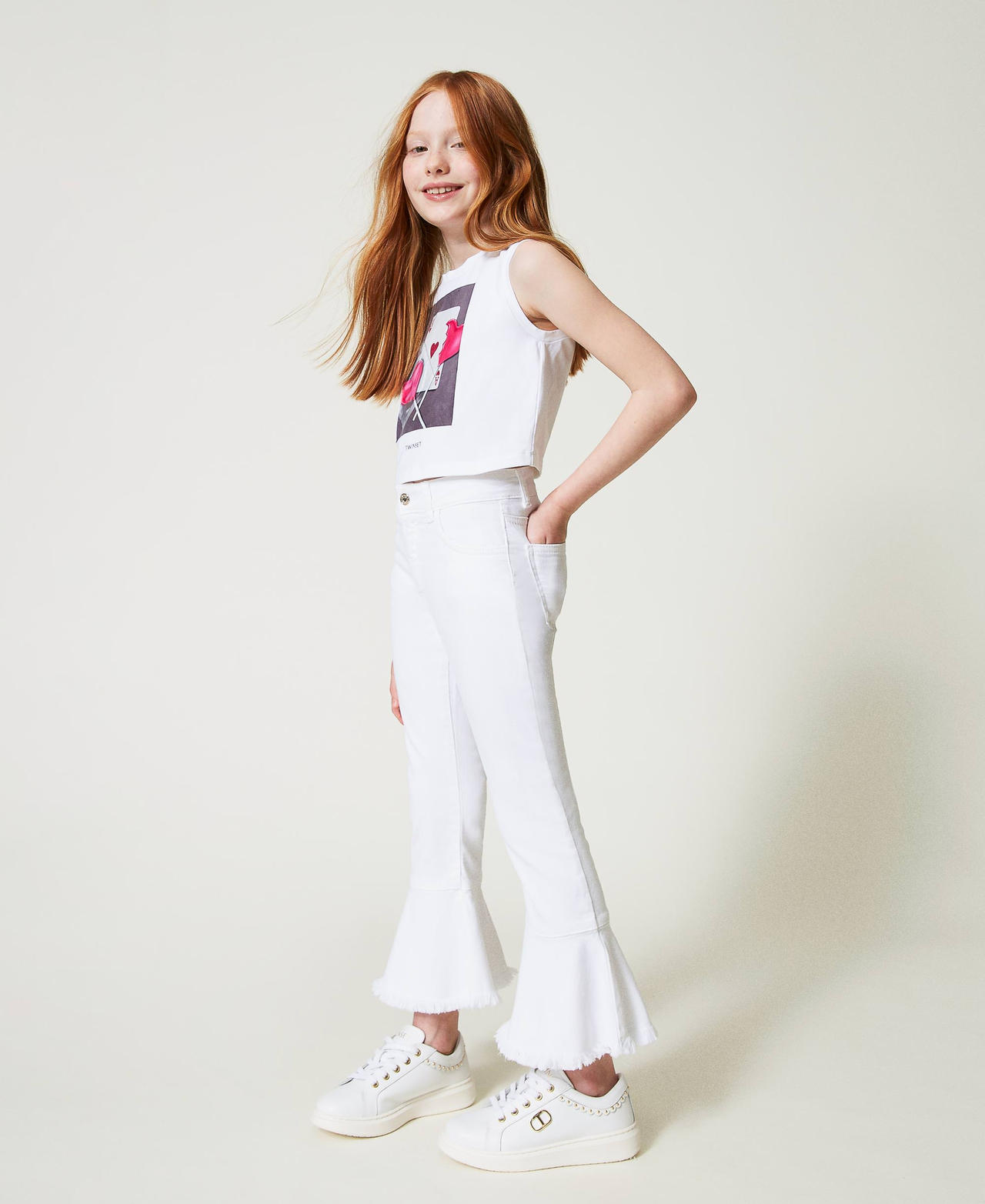 Pantalon évasé en bull