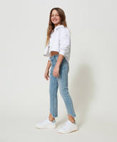Rhinestone skinny jeans Light Blue Denim Girl 241GJ2281_03672_01