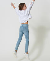 Rhinestone skinny jeans Light Blue Denim Girl 241GJ2281_03672_03