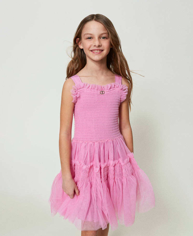 Abito in taffetà e tulle Bambina, Rosa | Milano