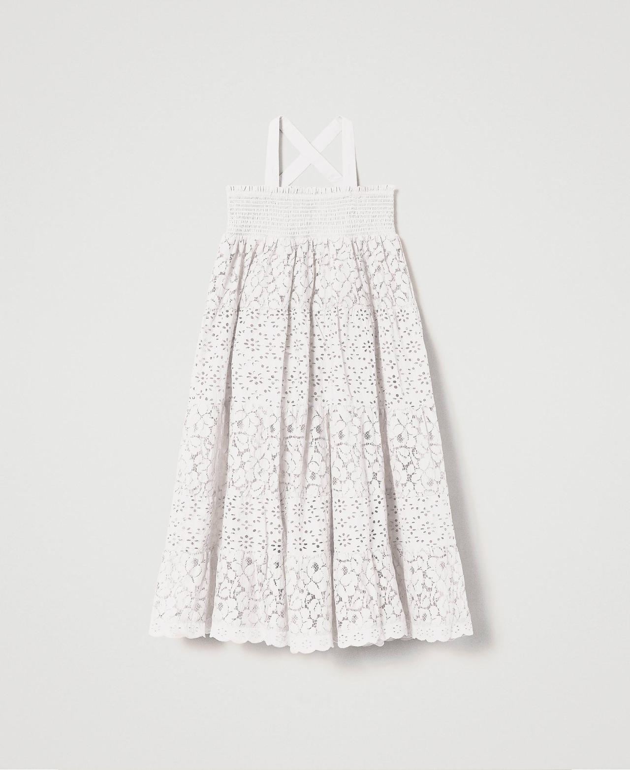 Lace and broderie anglaise skirt-dress