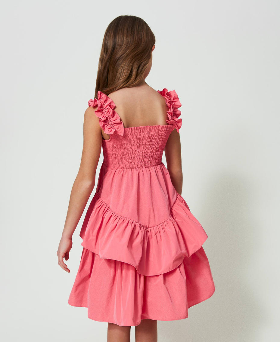 Short taffeta dress "Camellia Rose” Pink Girl 241GJ2Q33-03