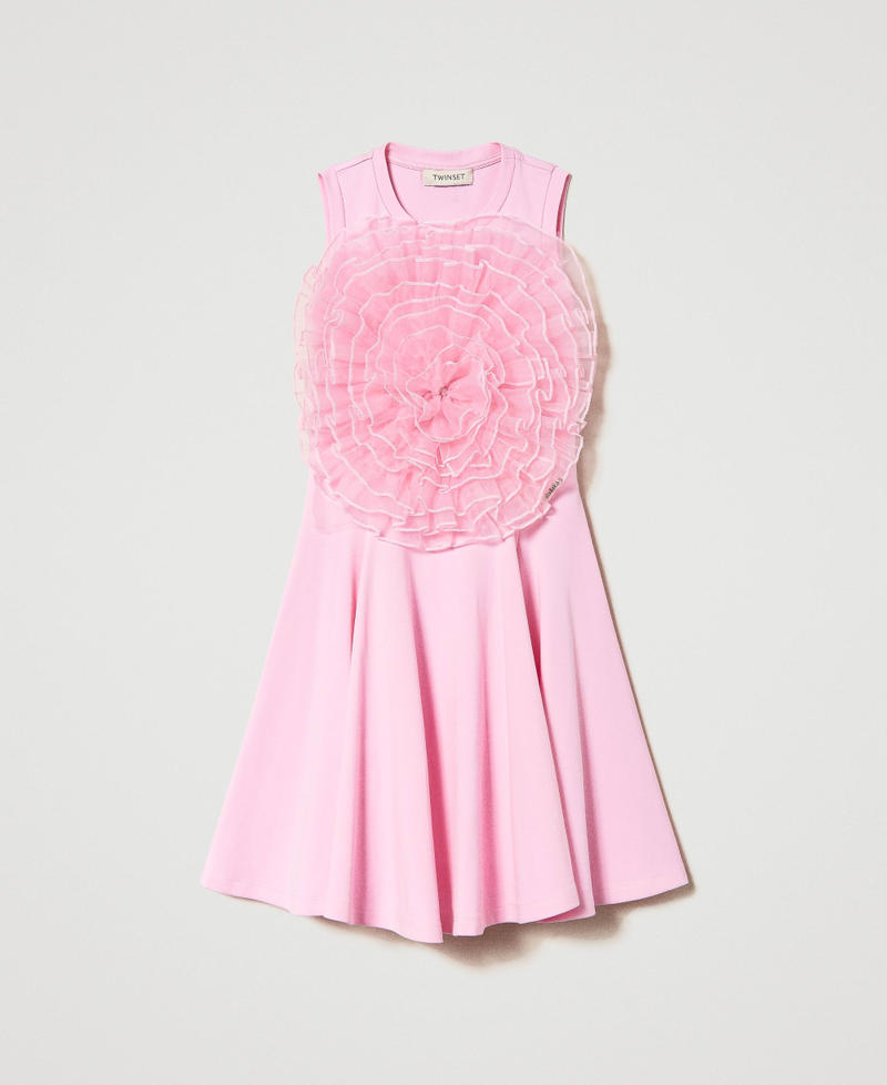 Short dress with organza rose
