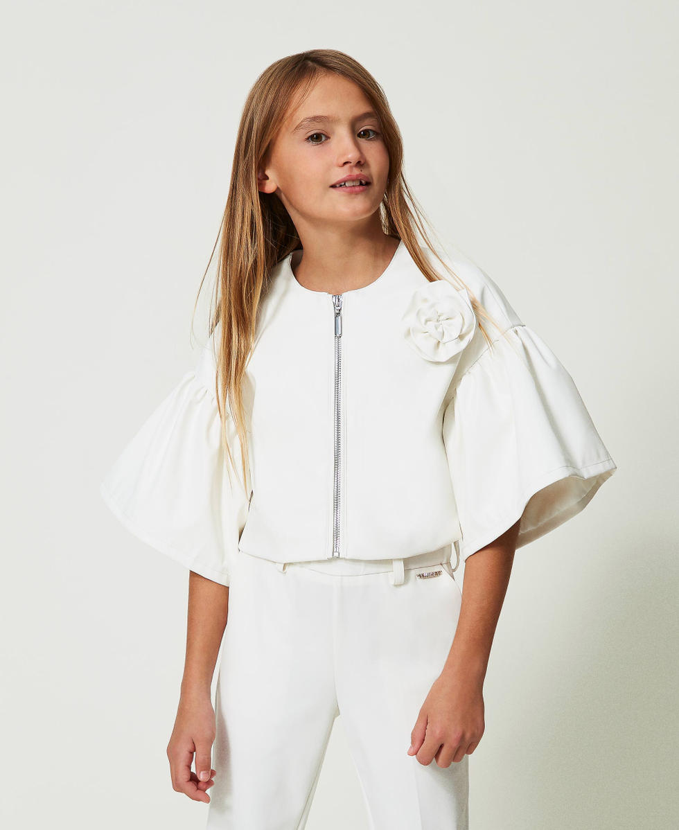 Girls white jacket top