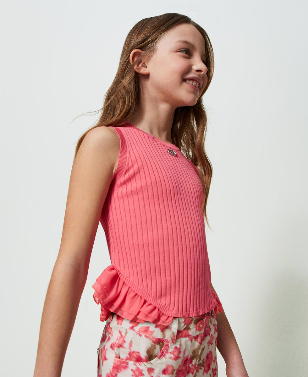 Top with organza flounce