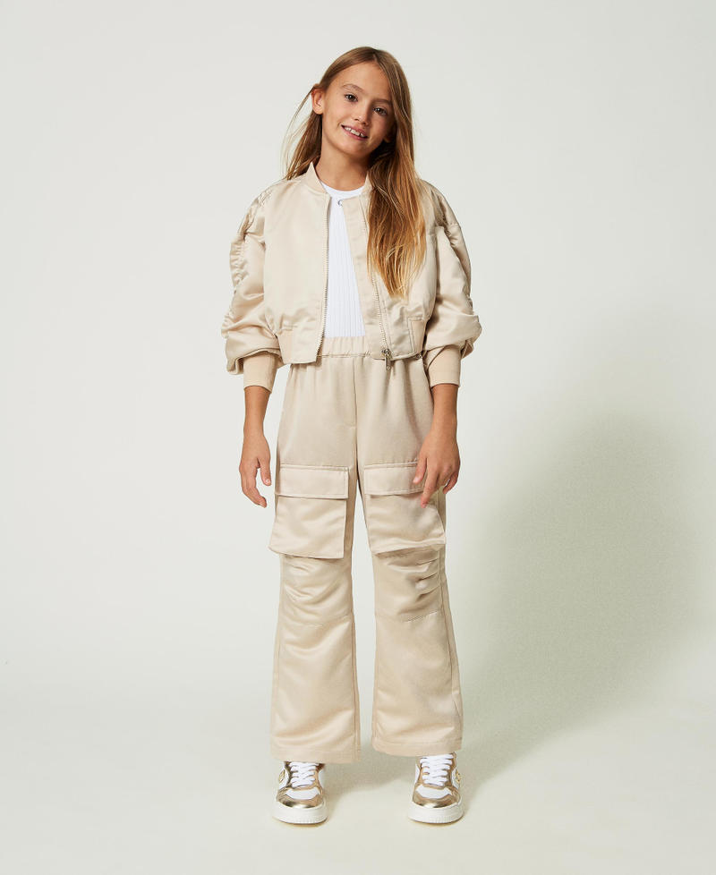 Top côtelé avec manchettes