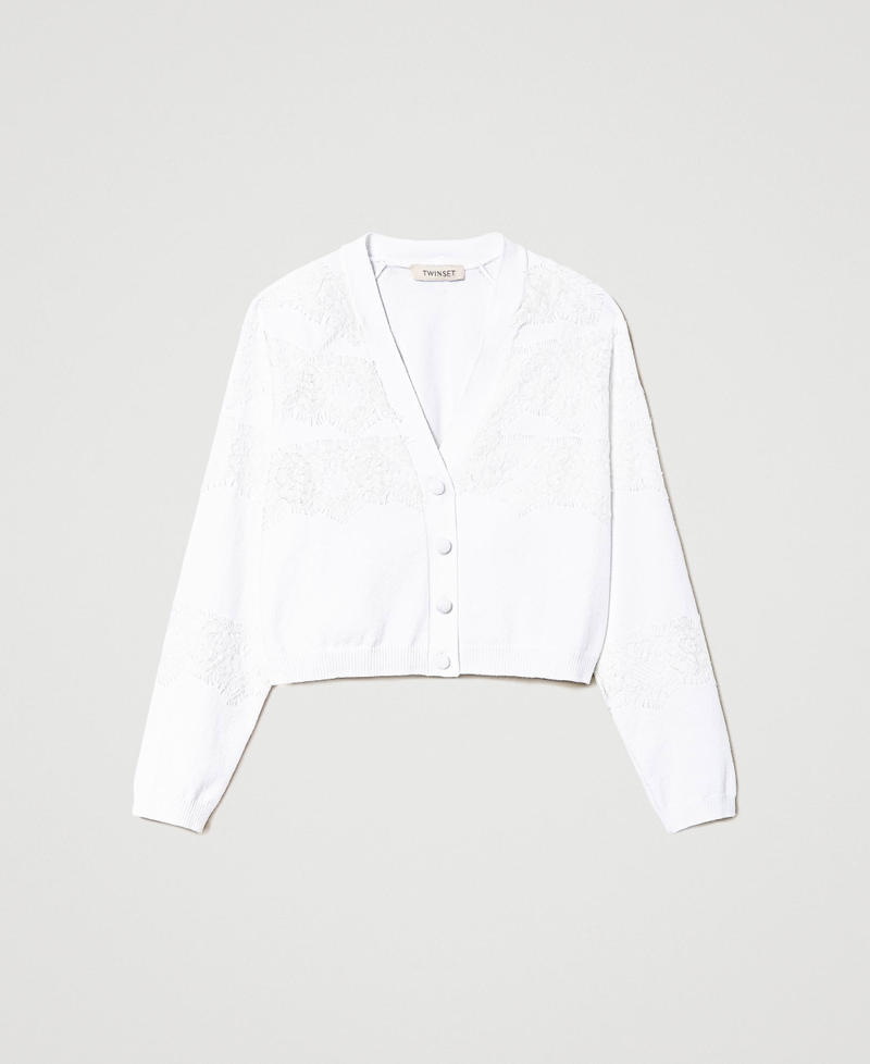 Knit cardigan with lace