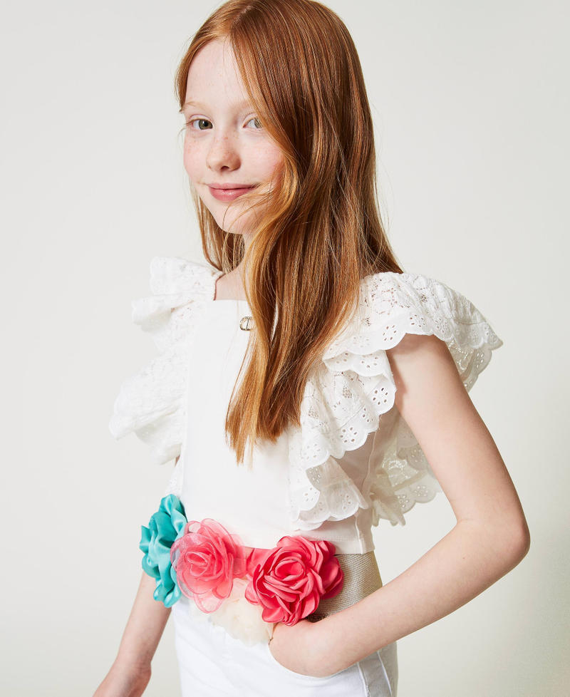 Elasticated belt with flowers