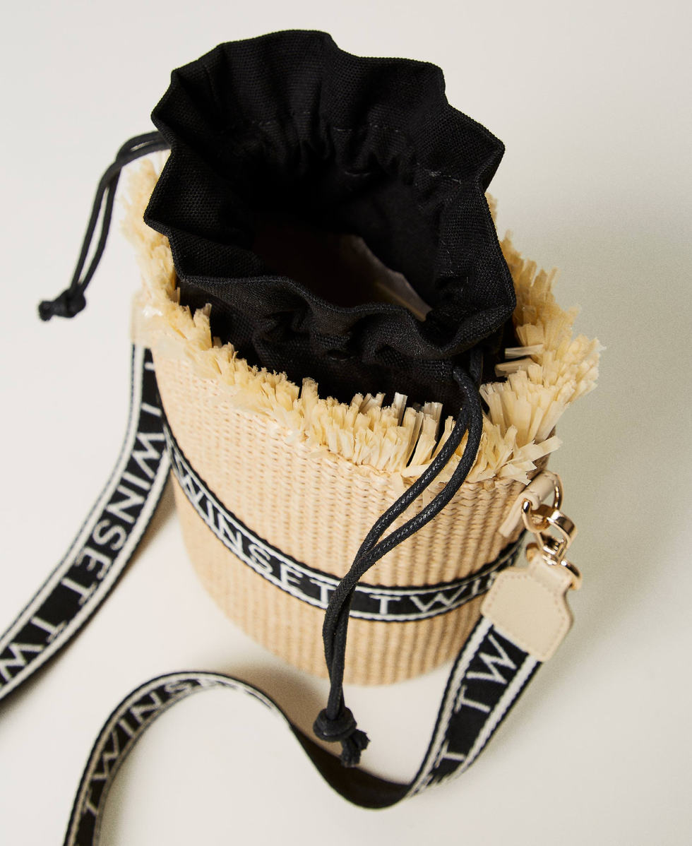 Bucket bag with jacquard logo