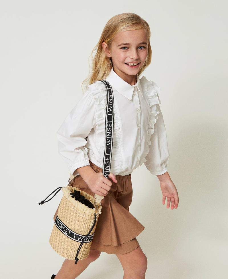 Bucket bag with jacquard logo