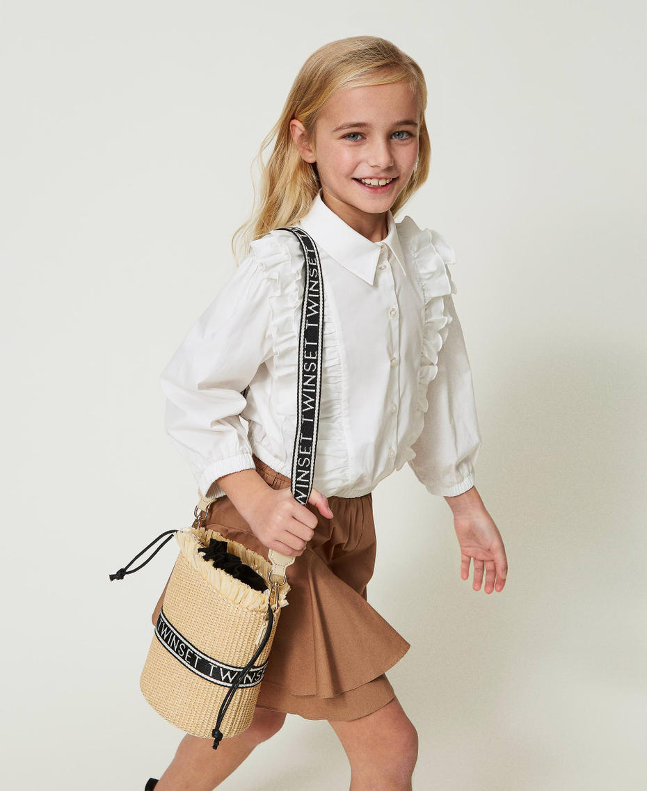 Bucket bag with jacquard logo