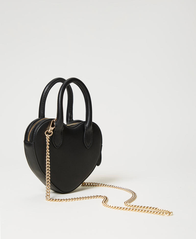 Sac à bandoulière avec cœur et logo Fille, Noir | TWINSET Milano