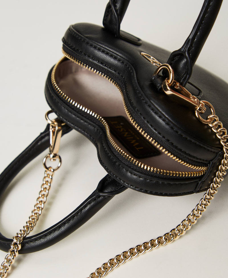 Borsa a tracolla con cuore e logo Nero Bambina 241GJ8013_00006_04