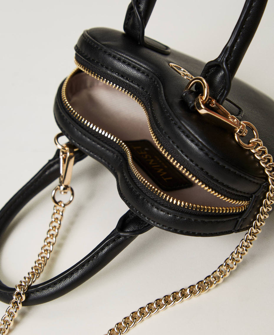Borsa a tracolla con cuore e logo Nero Bambina 241GJ8013_00006_04