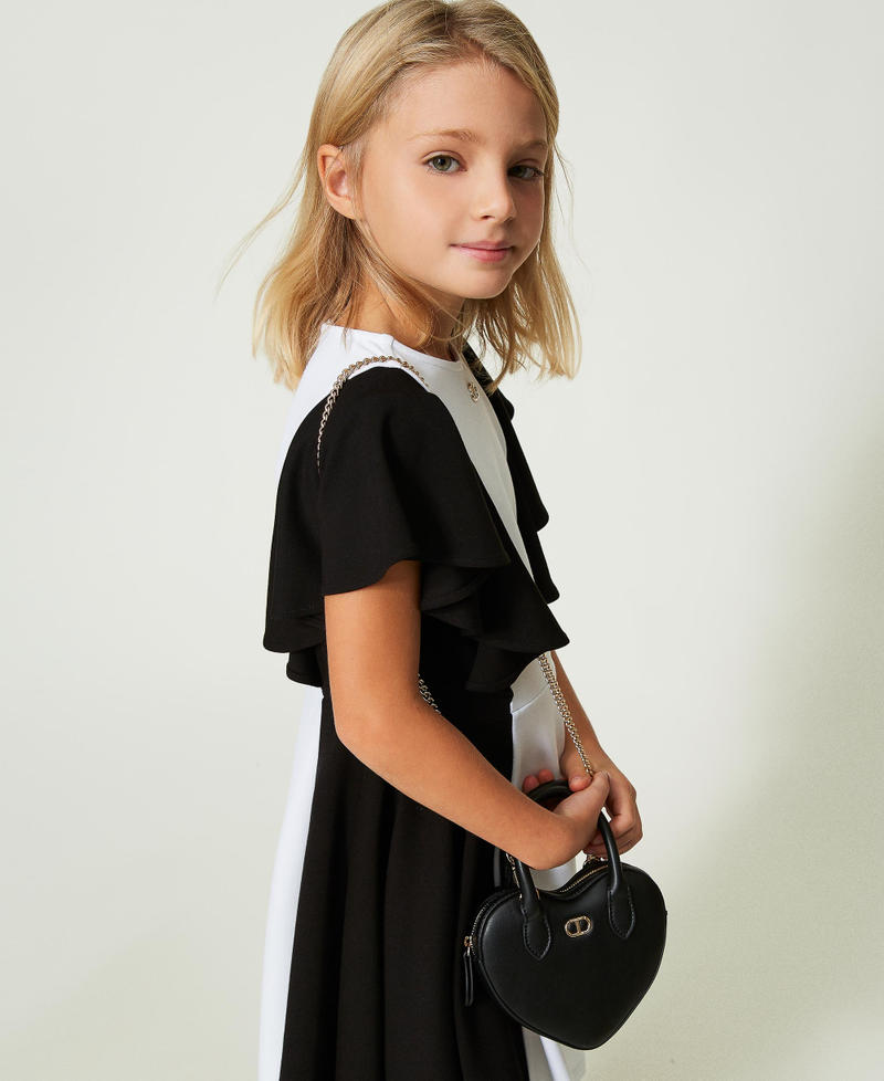 Borsa a tracolla con cuore e logo Nero Bambina 241GJ8013_00006_S0