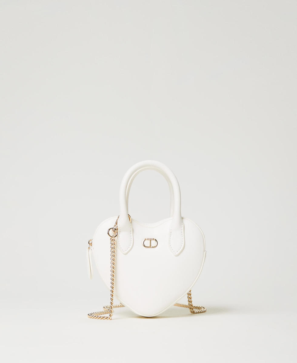 Herztasche zum Umhängen mit Logo Mädchen, Weiß | TWINSET Milano 