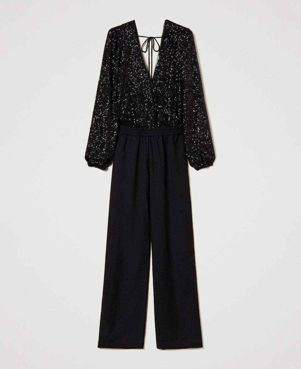 Full sequin jumpsuit Black Woman 241LB21BB_00006_S0