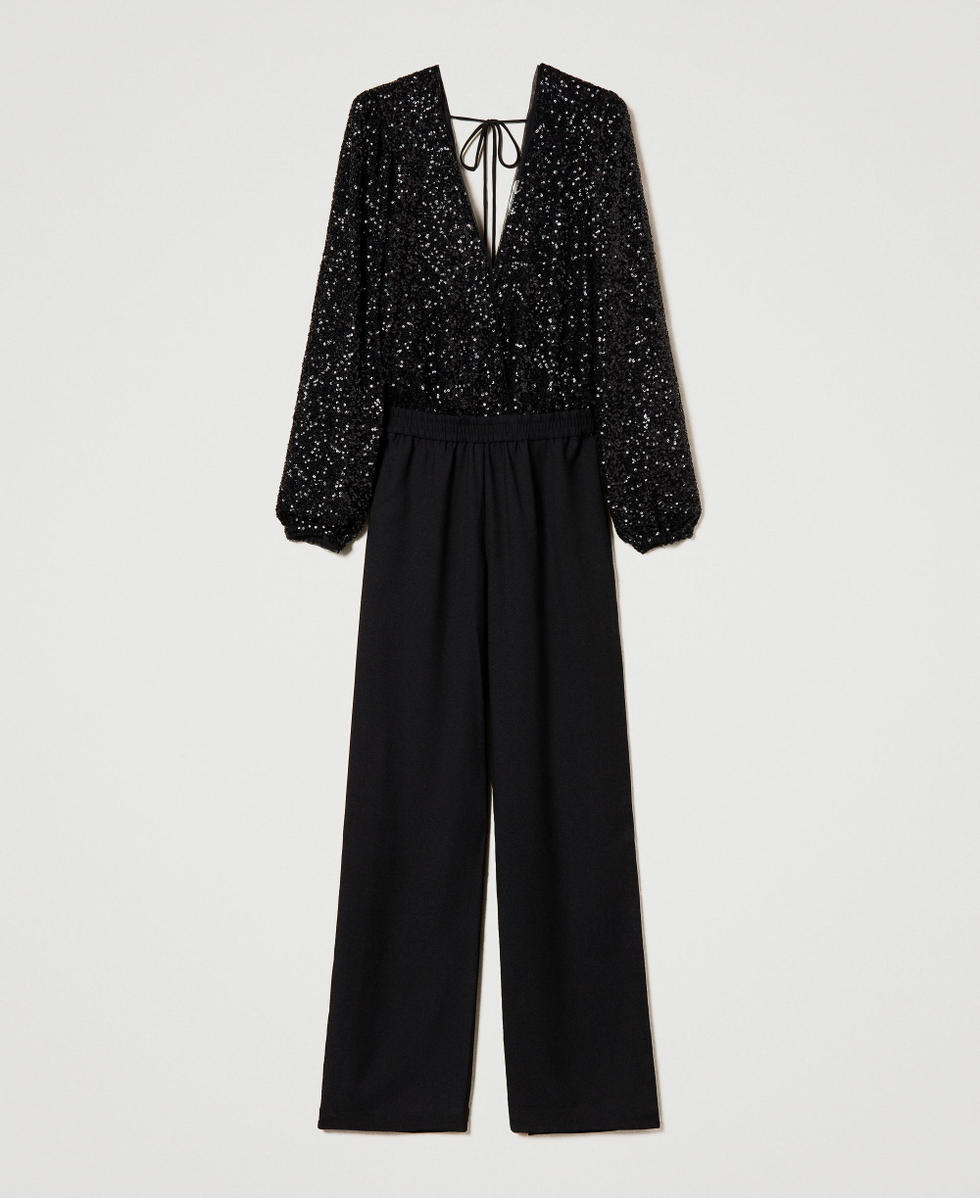 Tuta con full paillettes Nero Donna 241LB21BB_00006_S0
