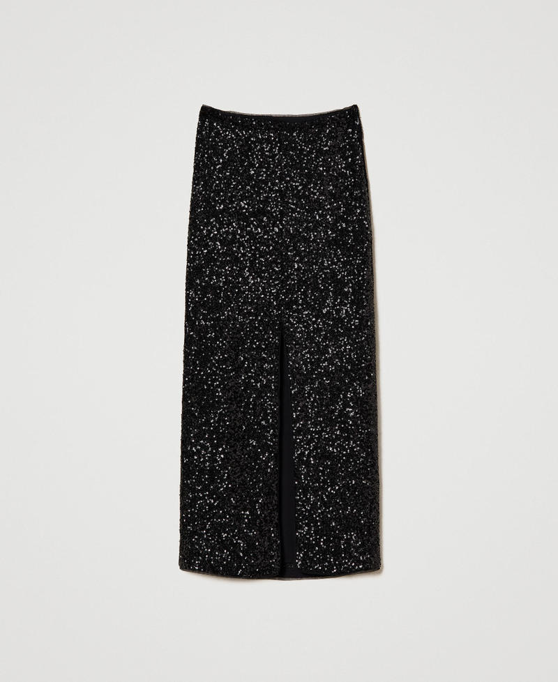 Full sequin long skirt Black Woman 241LB21CC_00006_S0