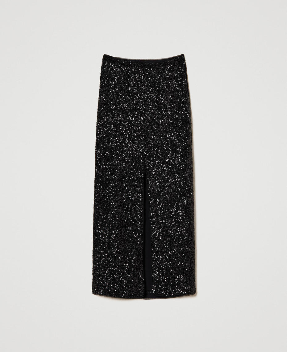 Full sequin long skirt Black Woman 241LB21CC_00006_S0