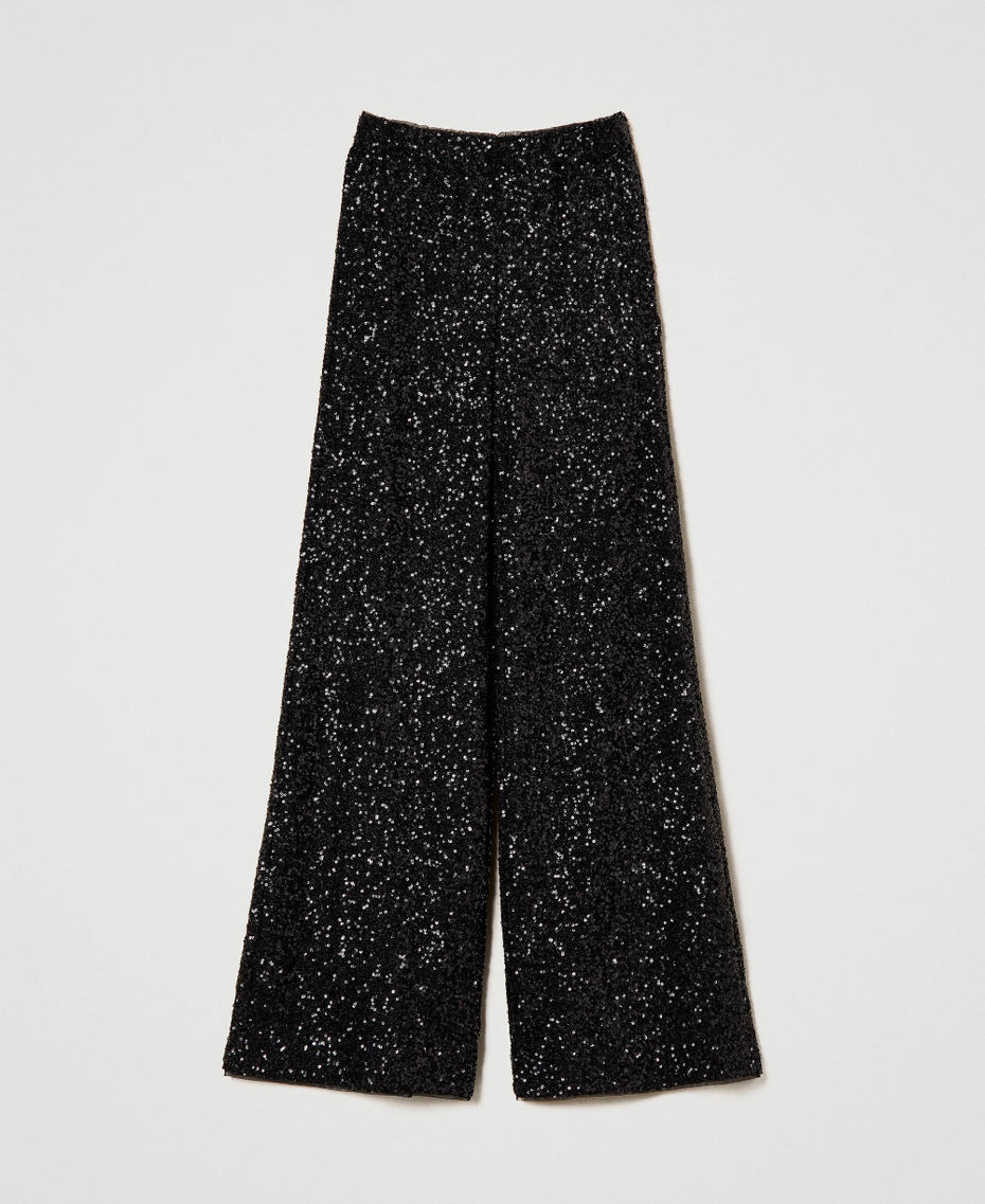 Full sequin palazzo trousers