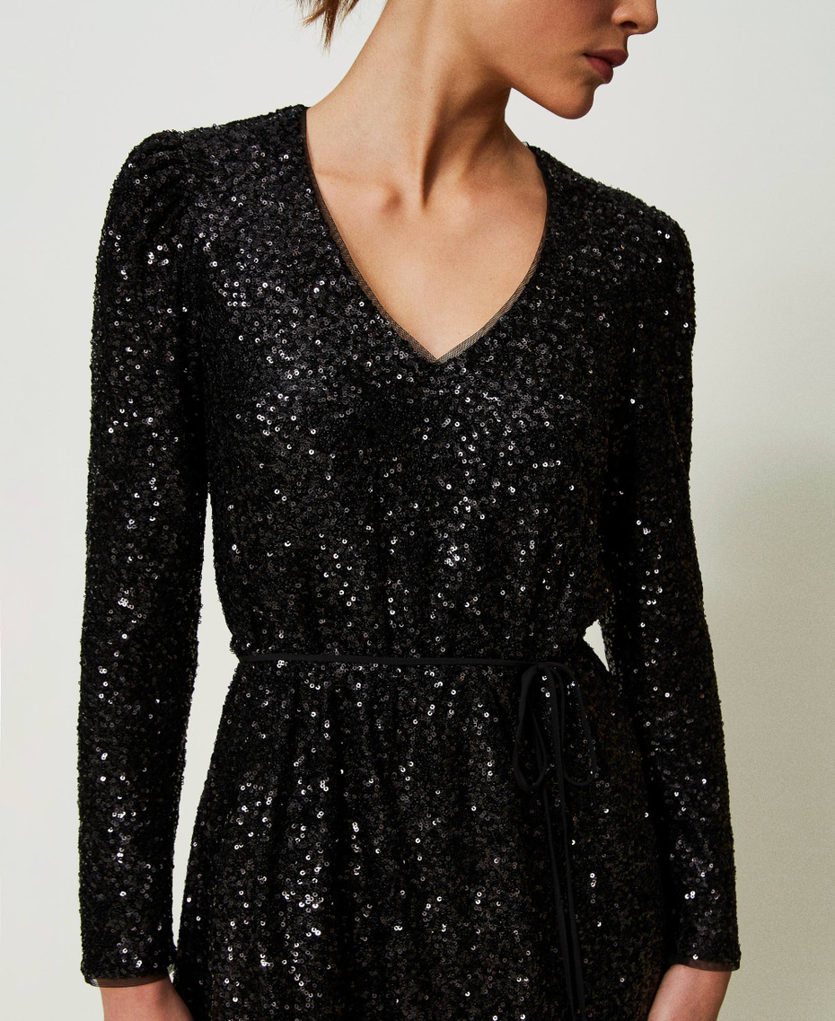 Abo con paillettes, argento nero | Intrend