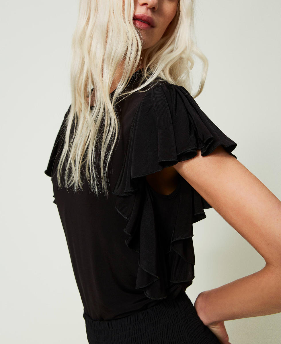 T-shirt Corta Manica Aletta Costina Viscosa - Prima Eleganza - Foto 4