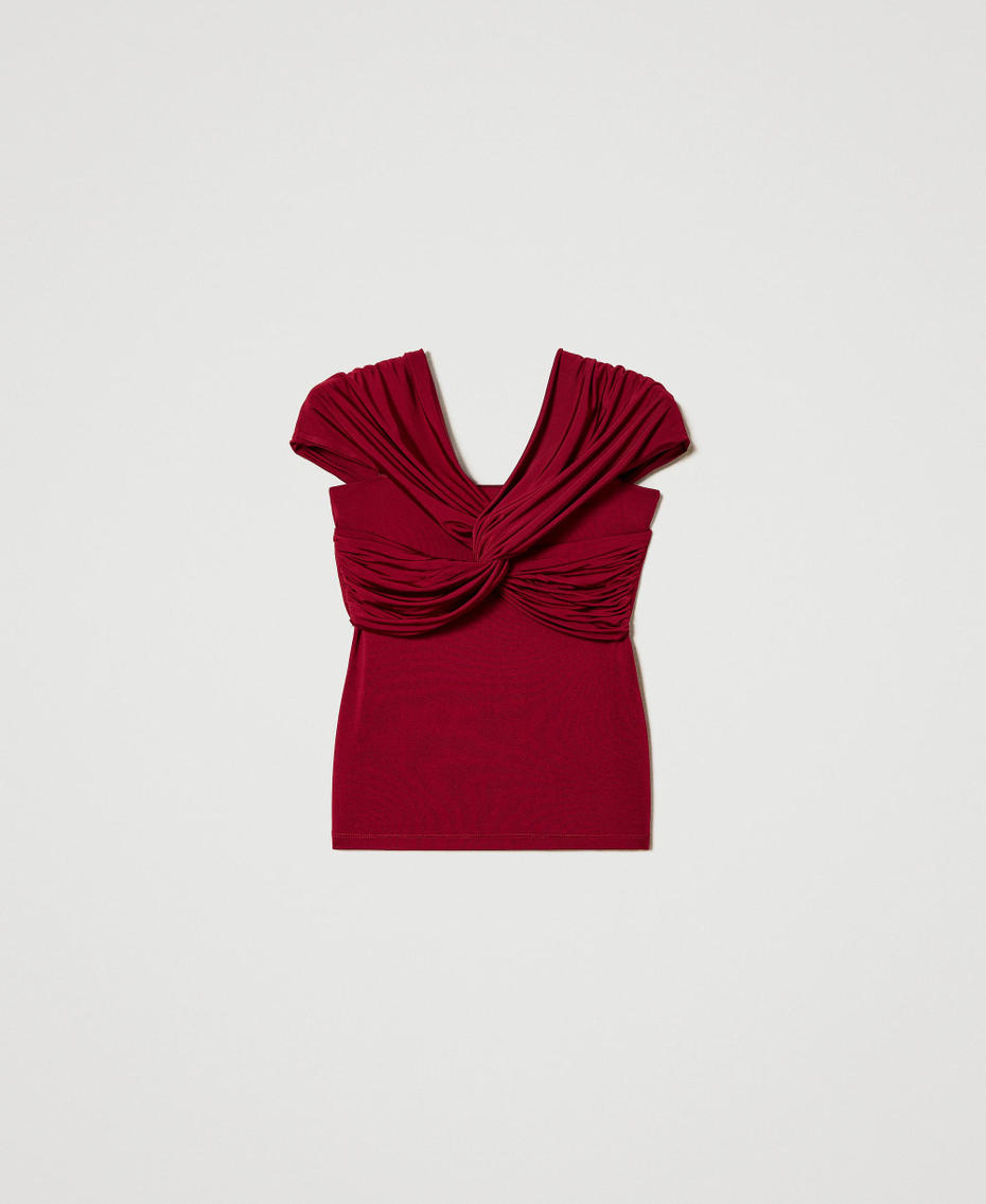 Fitted top with draping "Grenade” Red Woman 241LB22GG_11263_S0