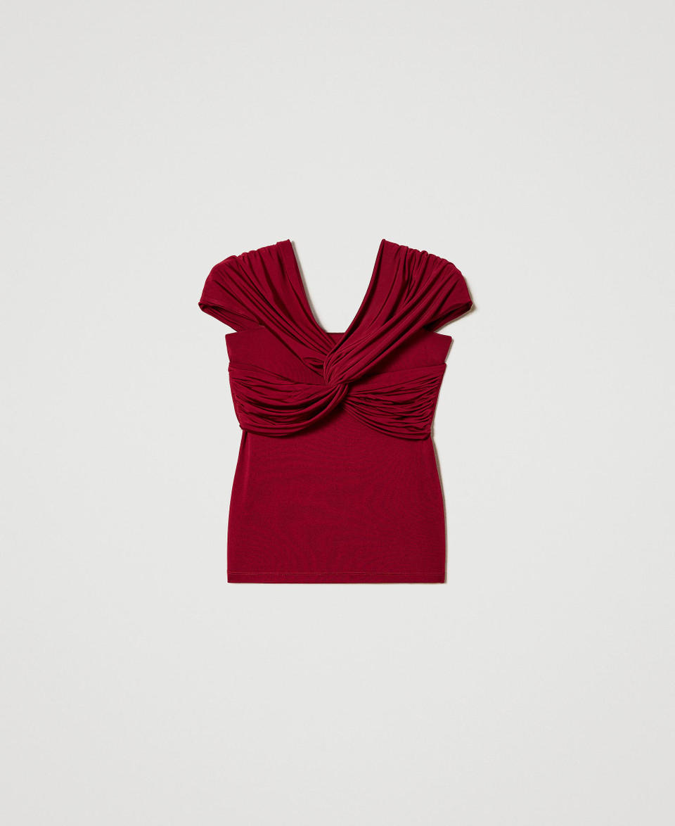 Fitted top with draping "Grenade” Red Woman 241LB22GG_11263_0S