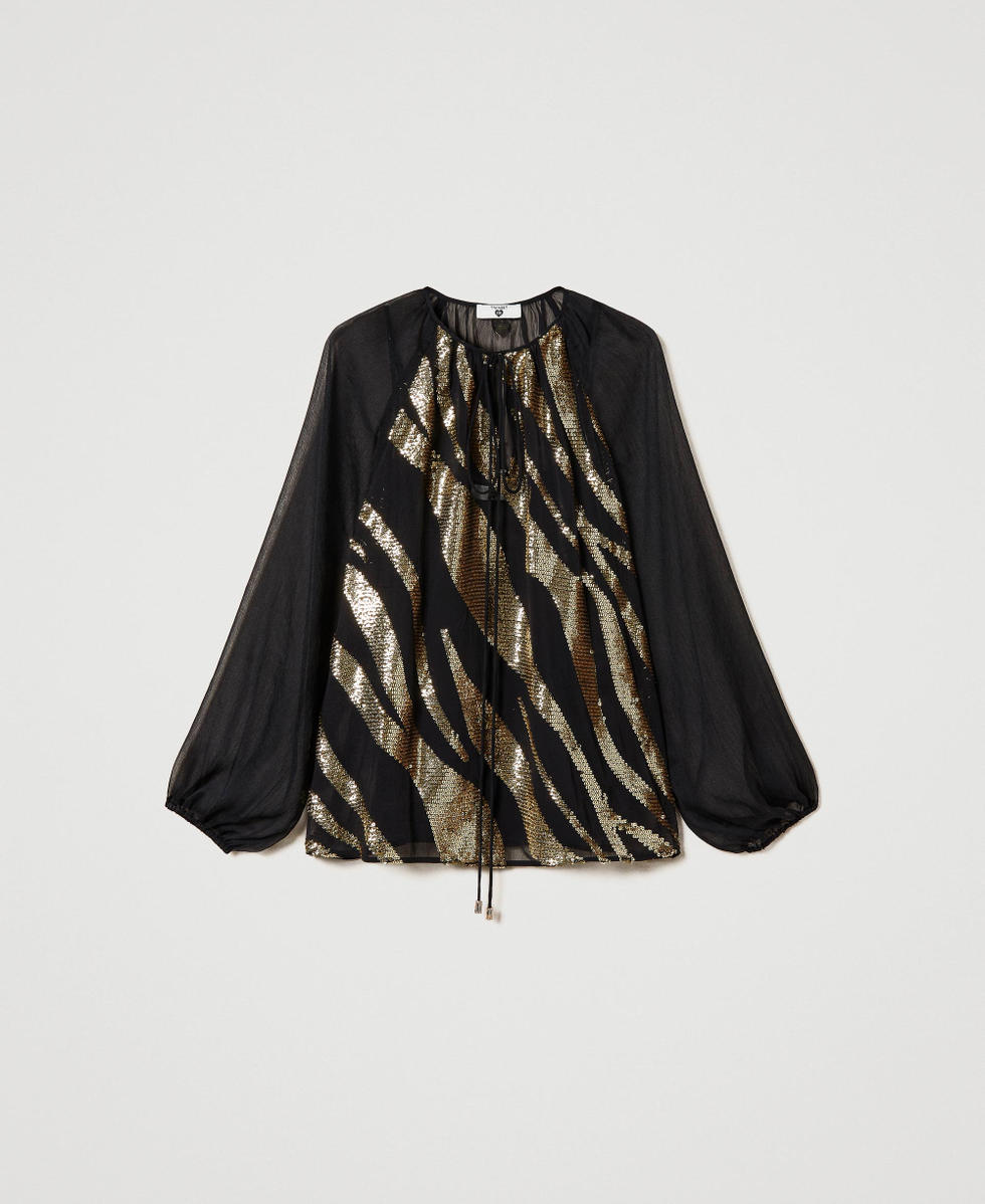 Blouse avec broderie animali&egrave;re