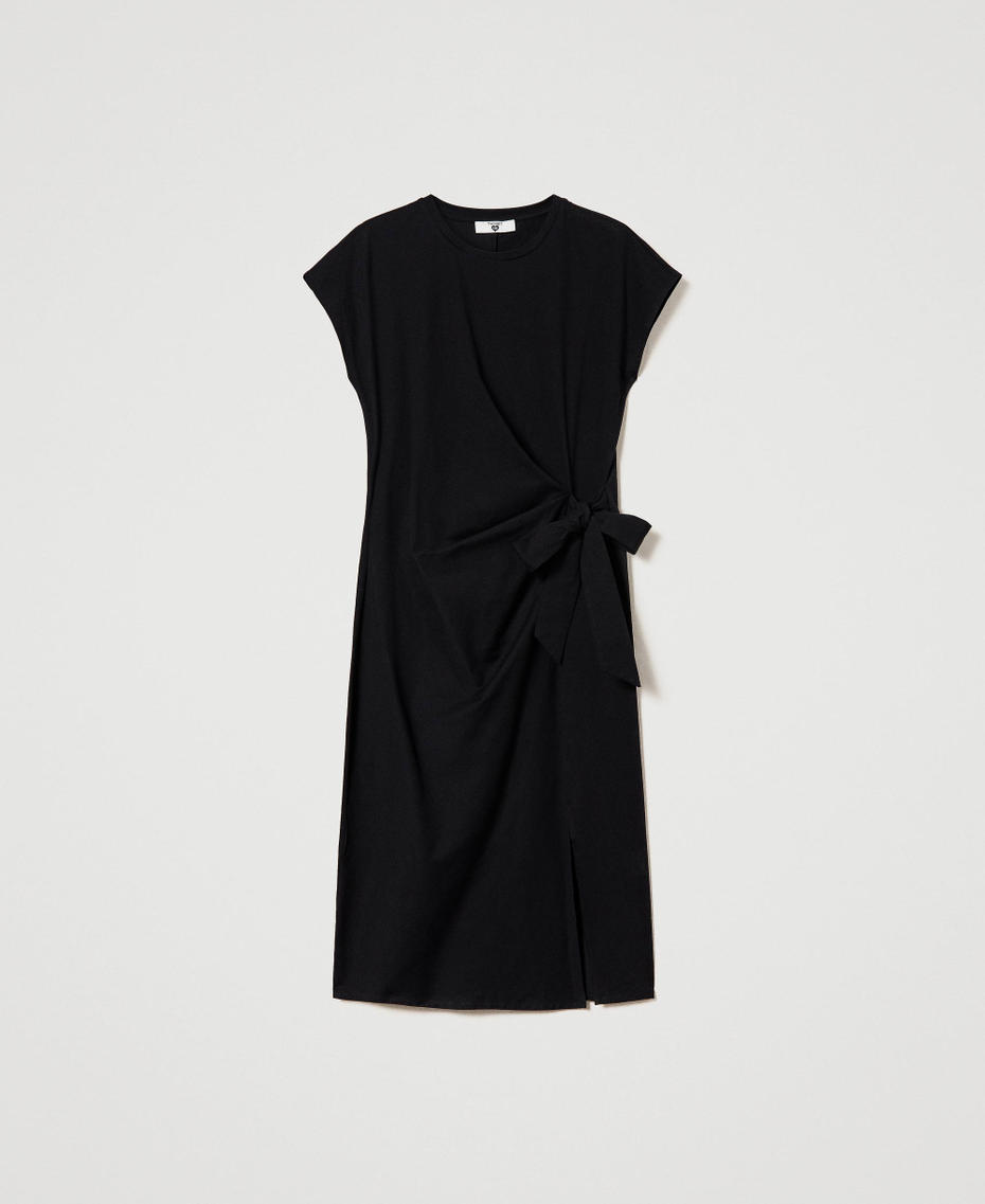 Платье миди с драпировкой Черный женщина 241LB23MM-0S