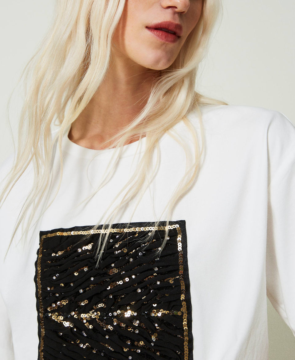 Regular t-shirt with embroidery Star White Woman 241LB23NN_10298_04