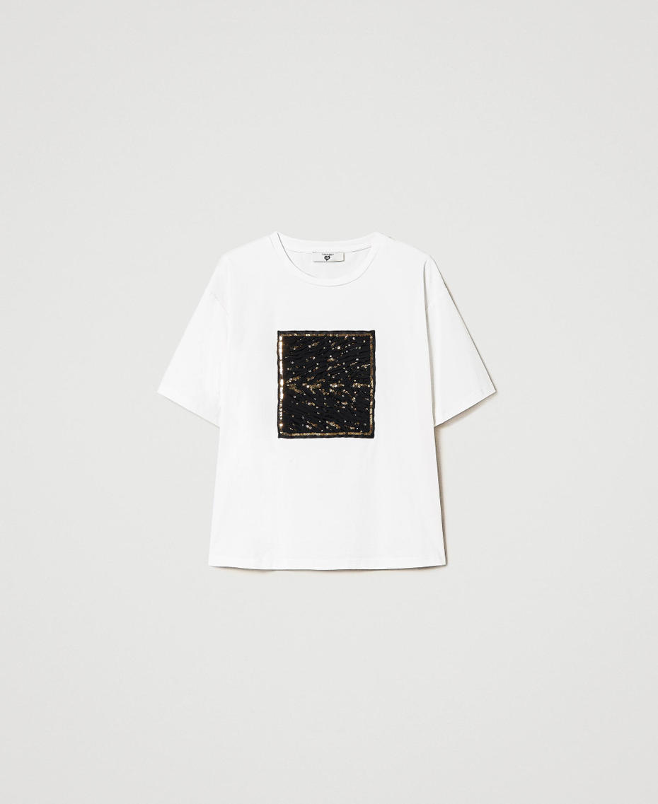 Regular t-shirt with embroidery Star White Woman 241LB23NN_10298_S0