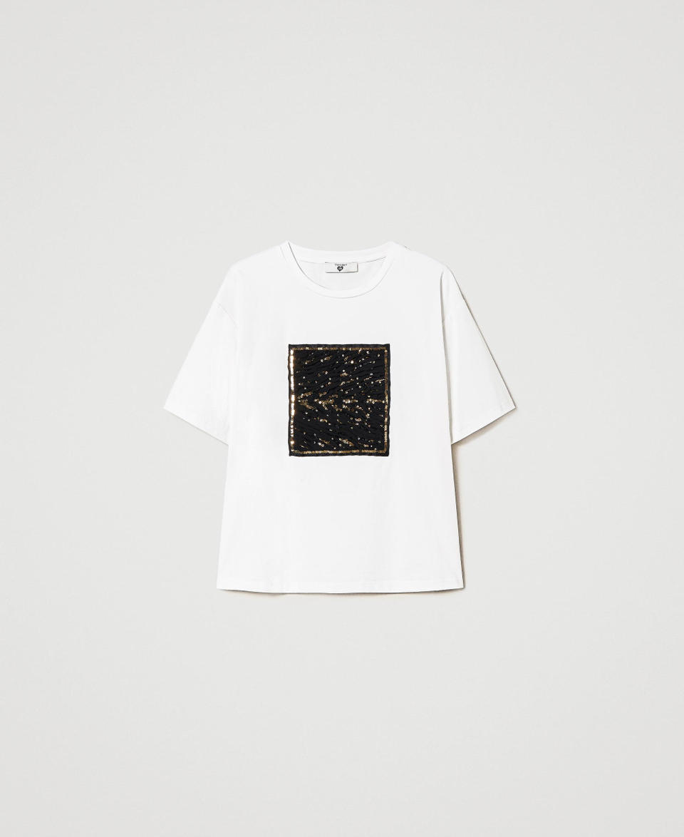 Regular t-shirt with embroidery Star White Woman 241LB23NN_10298_S0