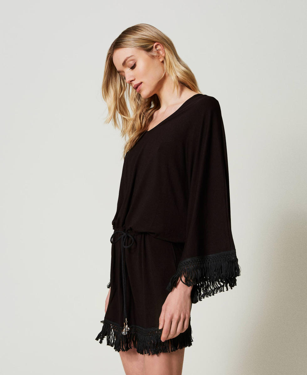 Fringed kaftan Black Woman 241LB27BB_00006_02
