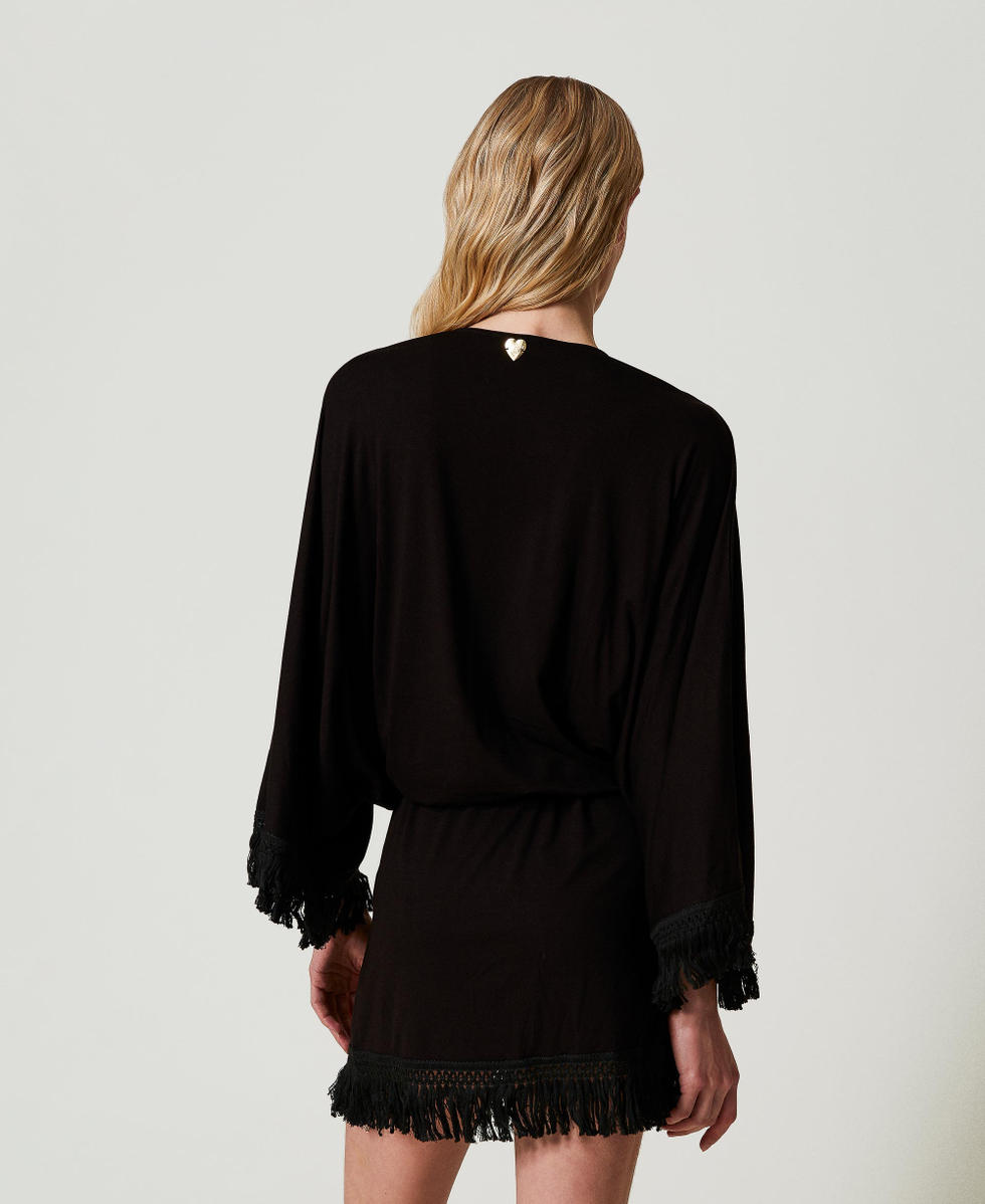 Fringed kaftan Black Woman 241LB27BB_00006_03