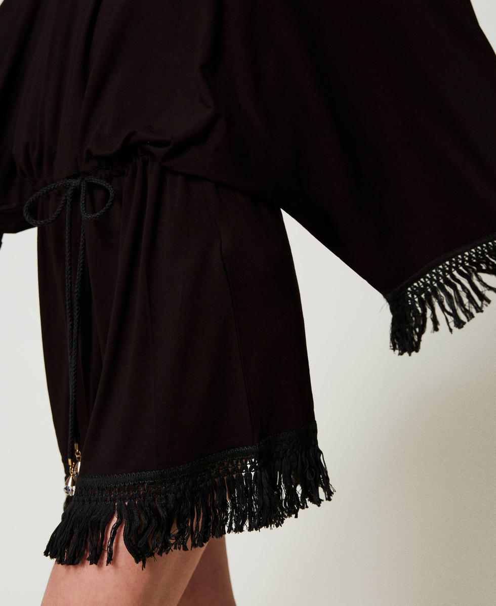Fringed kaftan Black Woman 241LB27BB_00006_04