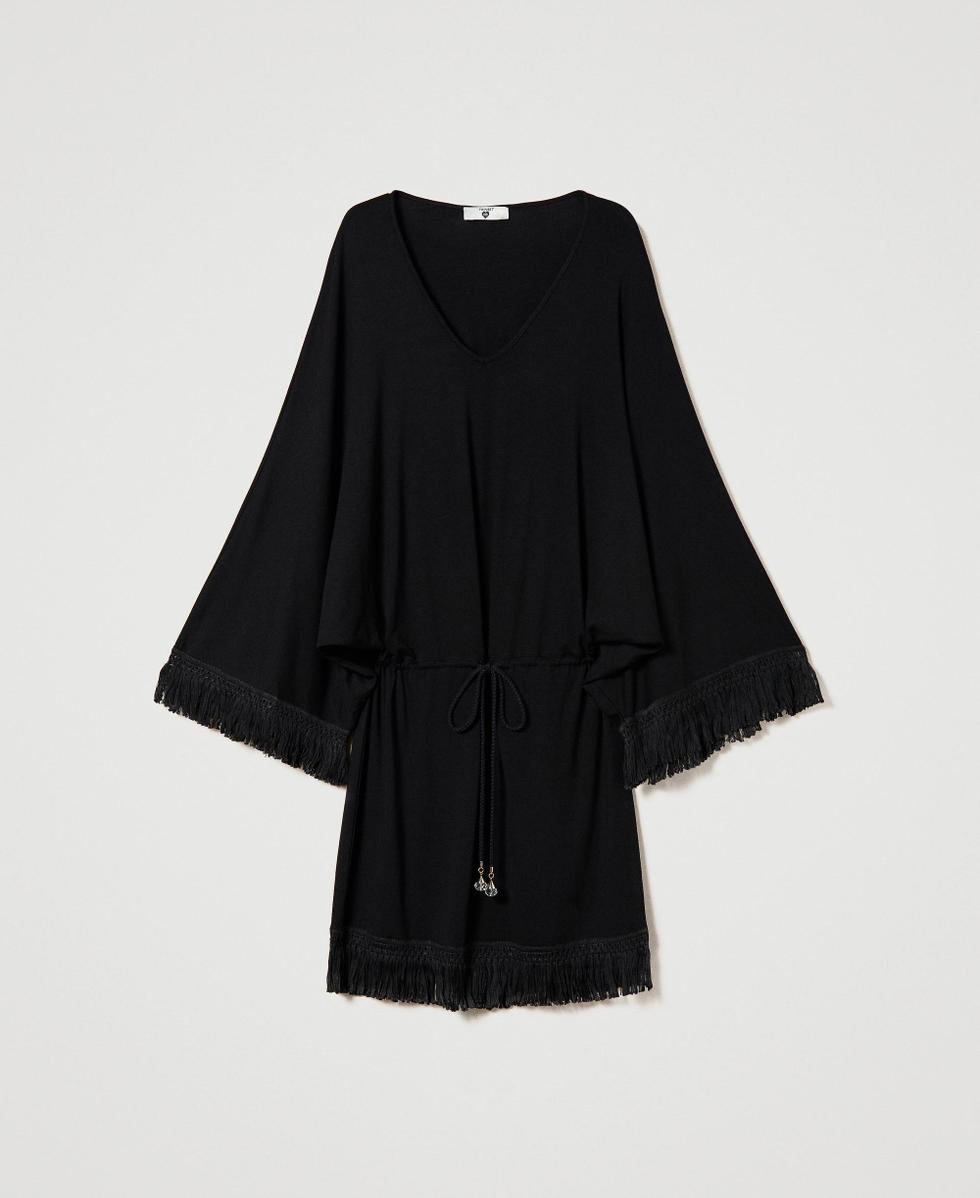 Fringed kaftan Black Woman 241LB27BB_00006_S0