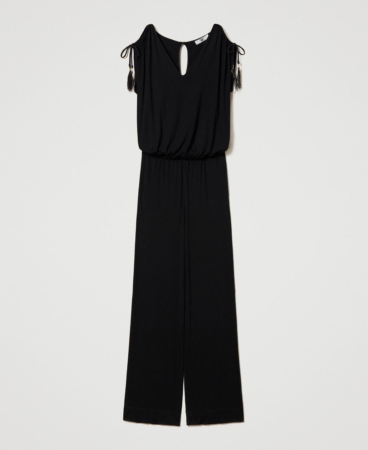 Длинное платье-комбинезон с регулируемыми плечами Черный женщина 241LB27CC-0S