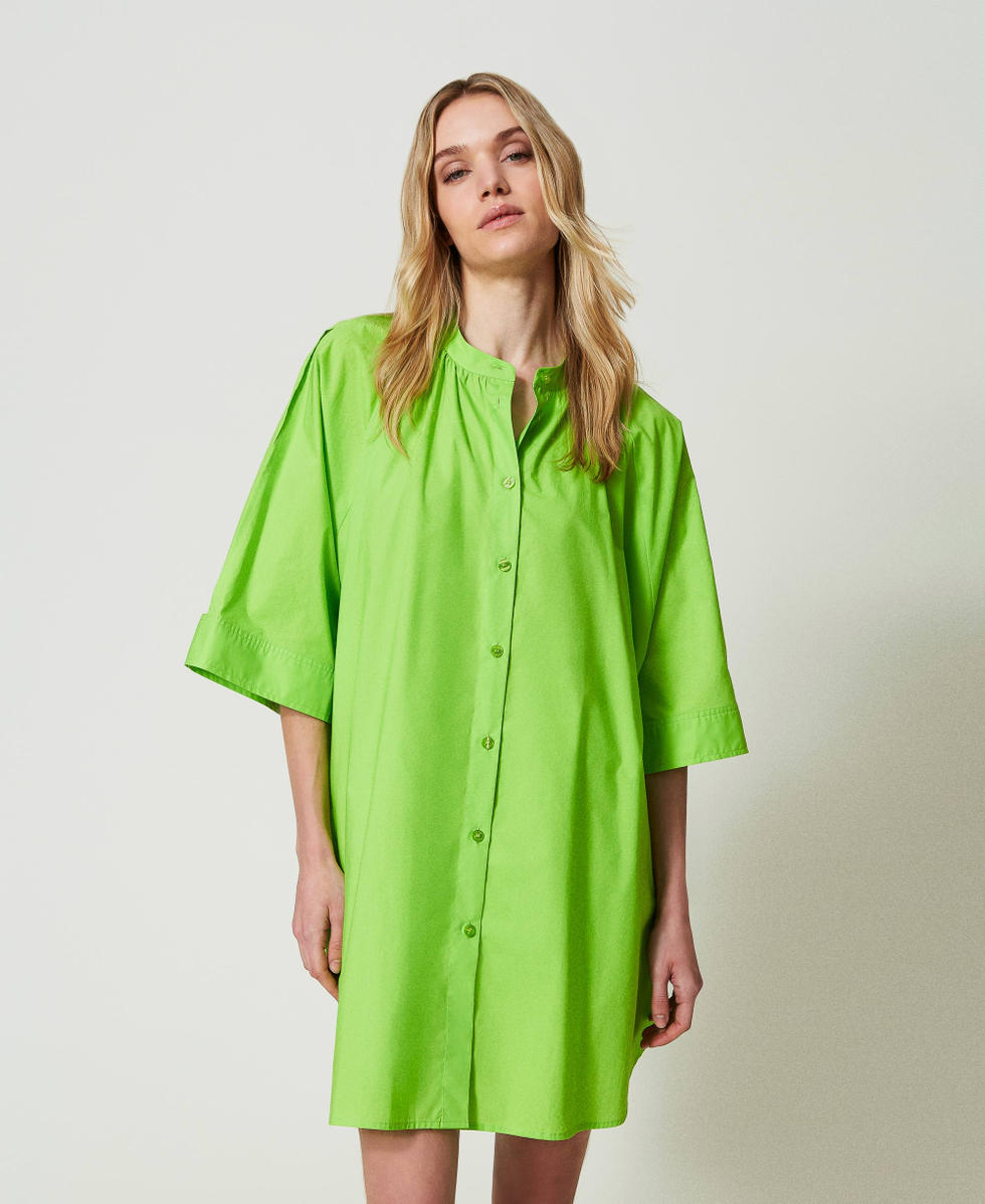 Maxi camicia in popeline Donna Verde TWINSET Milano
