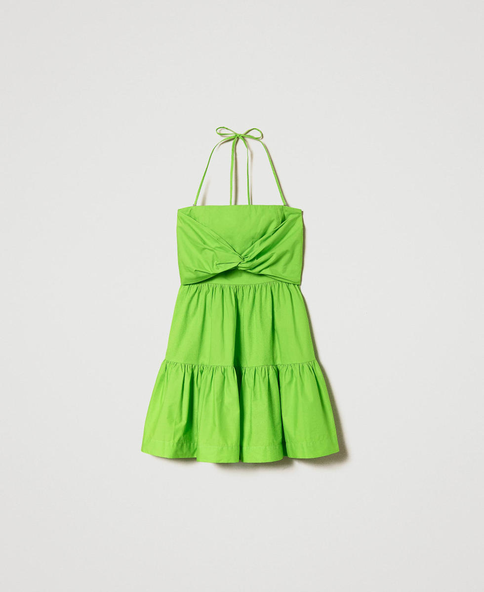 Short poplin bustier dress