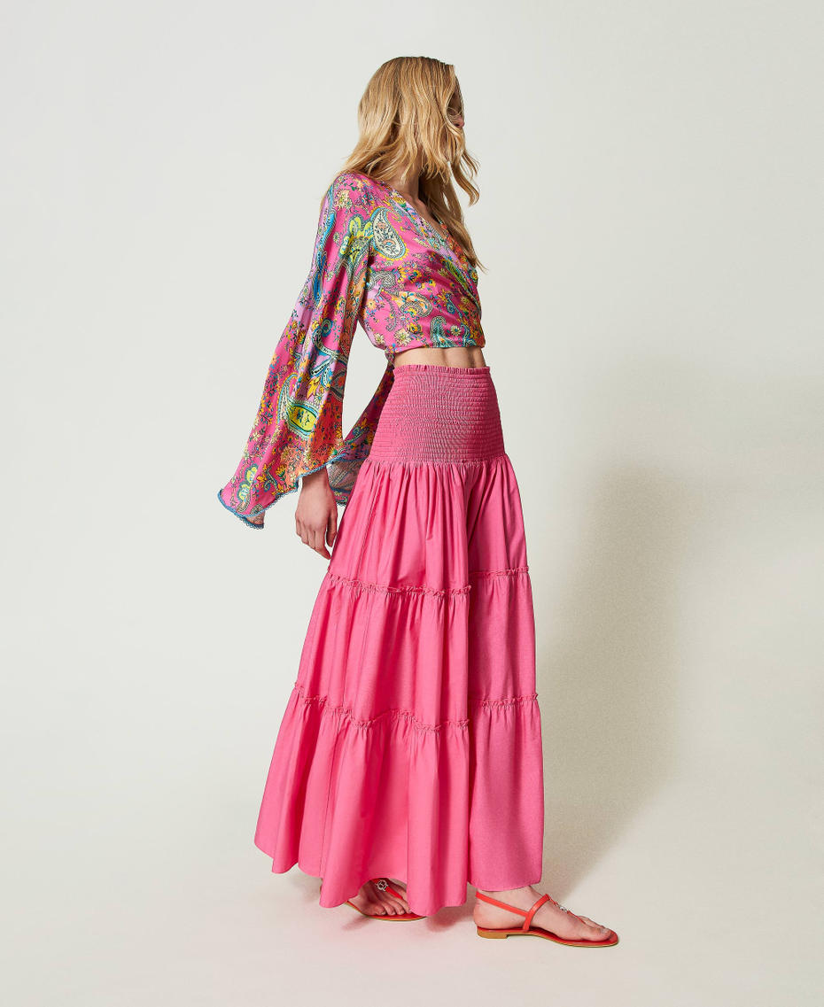 Abito-gonna in popeline Fucsia "Pink Dahlia" Donna 241LB2BLL_07041_01