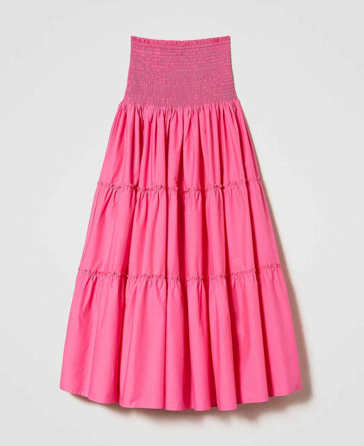 2-in-1-Kleid aus Popeline „Pink Dahlia“-Fuchsia Frau 241LB2BLL-0S